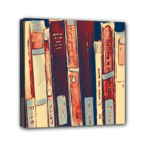 Books Shelf Library Book Shelf Mini Canvas 6  X 6  (stretched) by Uceng