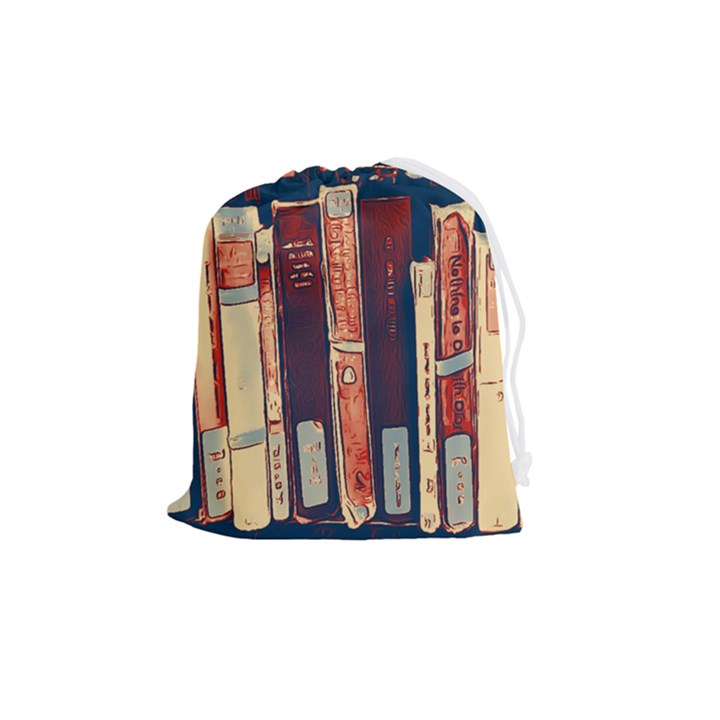 Books Shelf Library Book Shelf Drawstring Pouch (Medium)