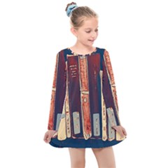 Books Shelf Library Book Shelf Kids  Long Sleeve Dress by Uceng