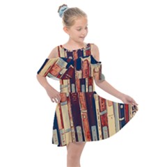 Books Shelf Library Book Shelf Kids  Shoulder Cutout Chiffon Dress by Uceng