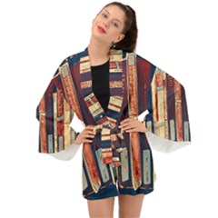 Books Shelf Library Book Shelf Long Sleeve Kimono by Uceng