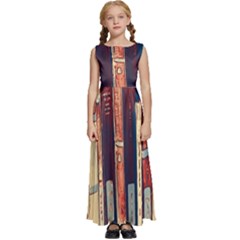 Books Shelf Library Book Shelf Kids  Satin Sleeveless Maxi Dress