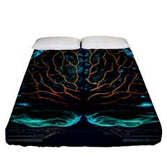 Brain Mind Technology Circuit Board Layout Patterns Fitted Sheet (california King Size) by Uceng