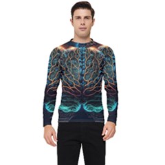 Brain Mind Technology Circuit Board Layout Patterns Men s Long Sleeve Rash Guard by Uceng