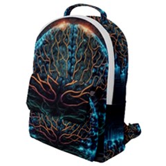 Brain Mind Technology Circuit Board Layout Patterns Flap Pocket Backpack (small) by Uceng