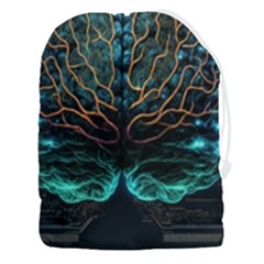 Brain Mind Technology Circuit Board Layout Patterns Drawstring Pouch (3xl) by Uceng