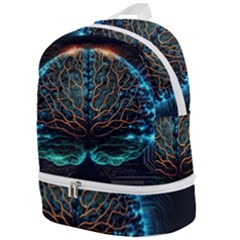 Brain Mind Technology Circuit Board Layout Patterns Zip Bottom Backpack by Uceng