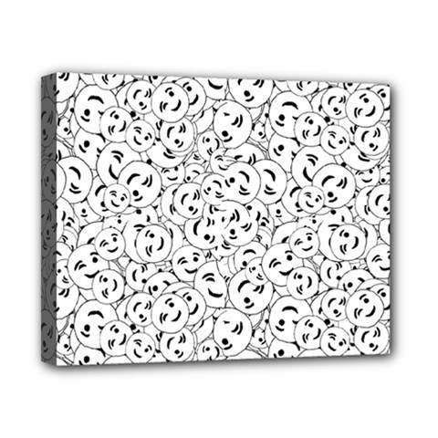 Winking Emoticon Sketchy Drawing Motif Random Pattern Canvas 10  X 8  (stretched) by dflcprintsclothing