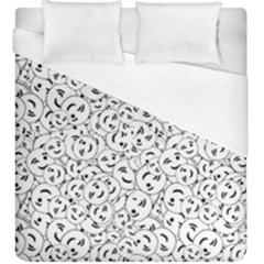 Winking Emoticon Sketchy Drawing Motif Random Pattern Duvet Cover (king Size) by dflcprintsclothing