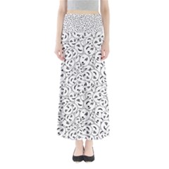 Winking Emoticon Sketchy Drawing Motif Random Pattern Full Length Maxi Skirt by dflcprintsclothing