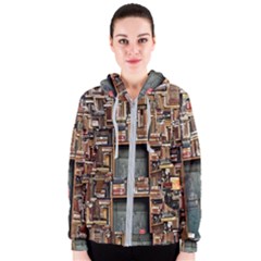 Books Women s Zipper Hoodie by artworkshop