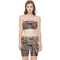 Books Stretch Shorts And Tube Top Set