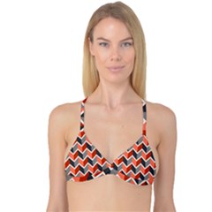 Colorful Zigzag Pattern Wallpaper Free Vector Reversible Tri Bikini Top by artworkshop