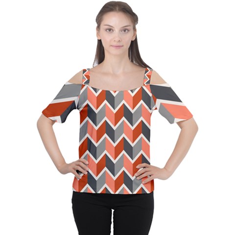 Colorful Zigzag Pattern Wallpaper Free Vector Cutout Shoulder Tee by artworkshop