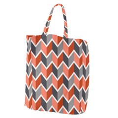 Colorful Zigzag Pattern Wallpaper Free Vector Giant Grocery Tote by artworkshop