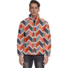 Colorful Zigzag Pattern Wallpaper Free Vector Men s Puffer Bubble Jacket Coat by artworkshop