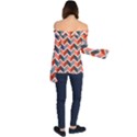 Colorful Zigzag Pattern Wallpaper Free Vector Off Shoulder Long Sleeve Top View2