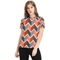 Colorful Zigzag Pattern Wallpaper Free Vector Women s Short Sleeve Rash Guard View1