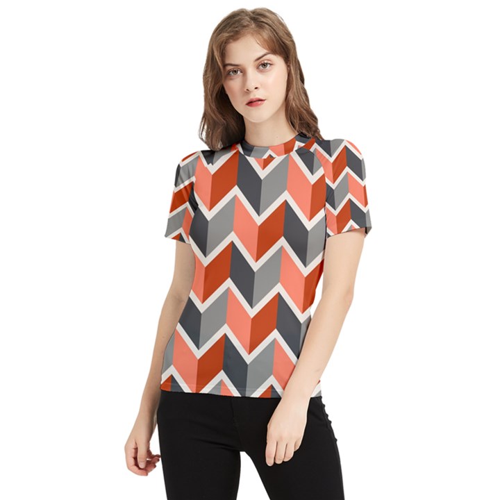 Colorful Zigzag Pattern Wallpaper Free Vector Women s Short Sleeve Rash Guard