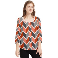 Colorful Zigzag Pattern Wallpaper Free Vector Chiffon Quarter Sleeve Blouse by artworkshop