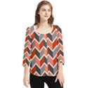 Colorful Zigzag Pattern Wallpaper Free Vector Chiffon Quarter Sleeve Blouse View1