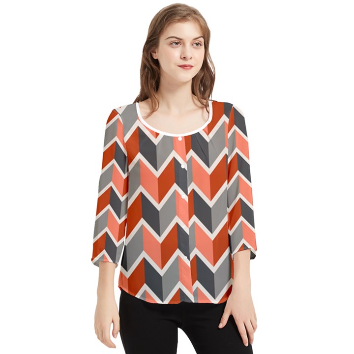 Colorful Zigzag Pattern Wallpaper Free Vector Chiffon Quarter Sleeve Blouse