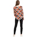 Colorful Zigzag Pattern Wallpaper Free Vector Chiffon Quarter Sleeve Blouse View2