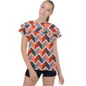 Colorful Zigzag Pattern Wallpaper Free Vector Ruffle Collar Chiffon Blouse View1