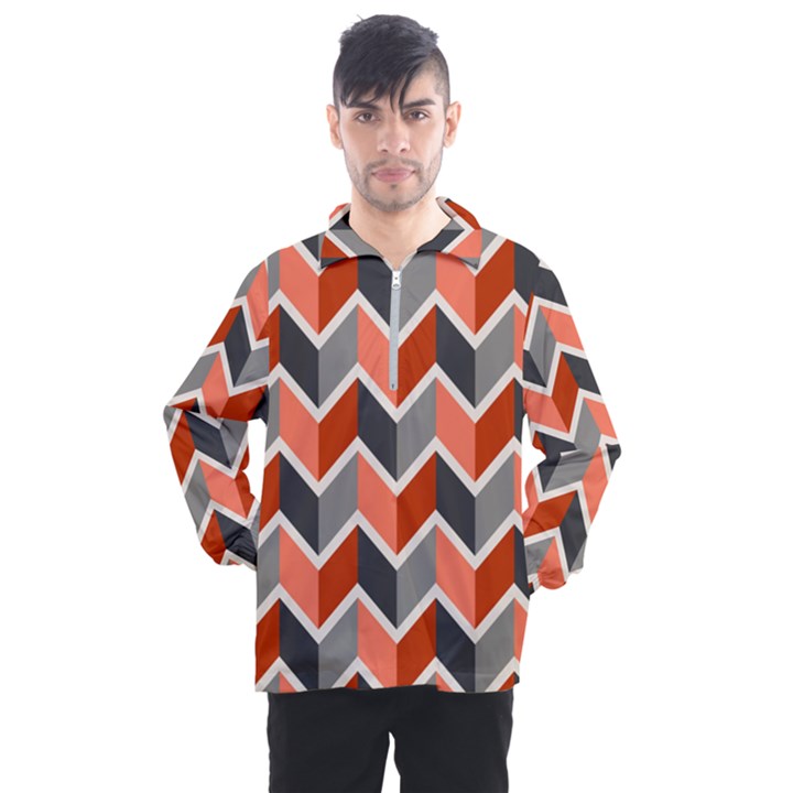 Colorful Zigzag Pattern Wallpaper Free Vector Men s Half Zip Pullover