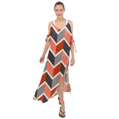 Colorful Zigzag Pattern Wallpaper Free Vector Maxi Chiffon Cover Up Dress