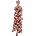 Colorful Zigzag Pattern Wallpaper Free Vector Off Shoulder Open Front Chiffon Dress View1