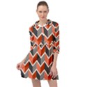 Colorful Zigzag Pattern Wallpaper Free Vector Mini Skater Shirt Dress View1