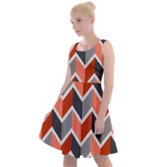 Colorful Zigzag Pattern Wallpaper Free Vector Knee Length Skater Dress