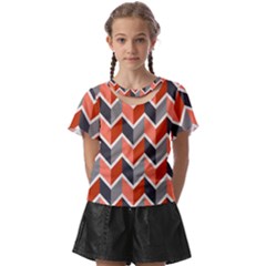 Colorful Zigzag Pattern Wallpaper Free Vector Kids  Front Cut Tee by artworkshop