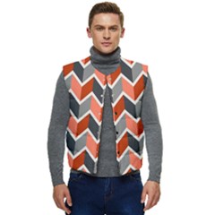 Colorful Zigzag Pattern Wallpaper Free Vector Men s Short Button Up Puffer Vest	 by artworkshop