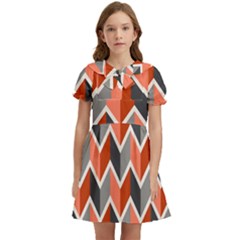 Colorful Zigzag Pattern Wallpaper Free Vector Kids  Bow Tie Puff Sleeve Dress by artworkshop