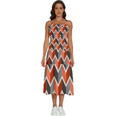 Colorful Zigzag Pattern Wallpaper Free Vector Sleeveless Shoulder Straps Boho Dress