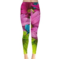 Flowers Wallpaper Leggings  by artworkshop