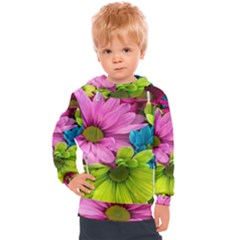 Flowers Wallpaper Kids  Hooded Pullover by artworkshop