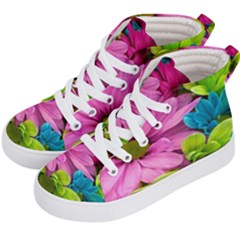 Flowers Wallpaper Kids  Hi-top Skate Sneakers by artworkshop