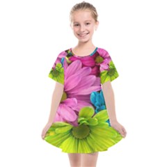 Flowers Wallpaper Kids  Smock Dress by artworkshop