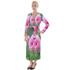 Flowers Velvet Maxi Wrap Dress by artworkshop