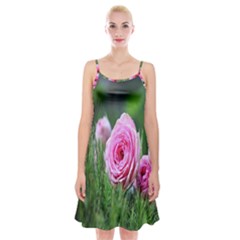 Flowers Spaghetti Strap Velvet Dress by artworkshop