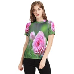 Flowers Women s Short Sleeve Rash Guard