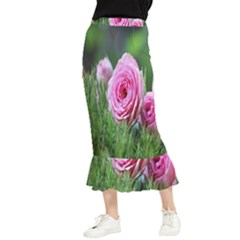 Flowers Maxi Fishtail Chiffon Skirt by artworkshop