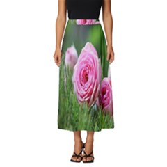 Flowers Classic Midi Chiffon Skirt