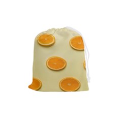 Fruite Orange Drawstring Pouch (medium) by artworkshop