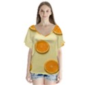 Fruite Orange V-Neck Flutter Sleeve Top View1