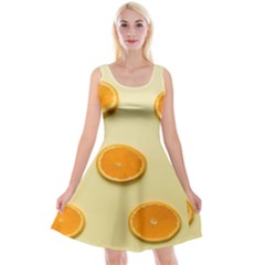 Fruite Orange Reversible Velvet Sleeveless Dress