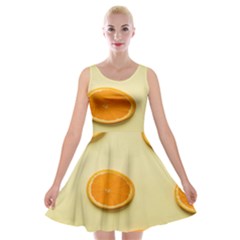 Fruite Orange Velvet Skater Dress by artworkshop